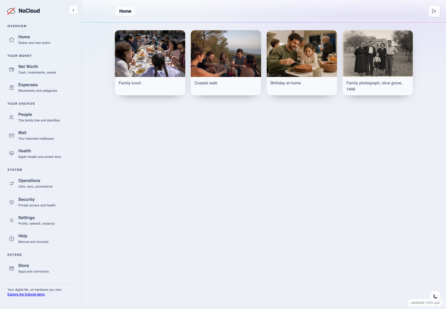 A synthetic photo library with family and historical albums.